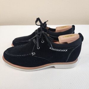 Calto Tall Men Shoes Elevator Height Increase Black Suede Size 12 Adds 2.6"